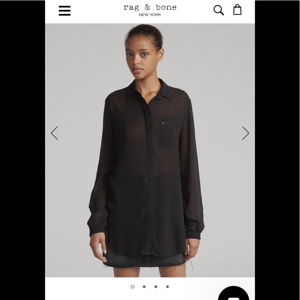 NWT Sz lg Rag and Bone black Shelly shirt